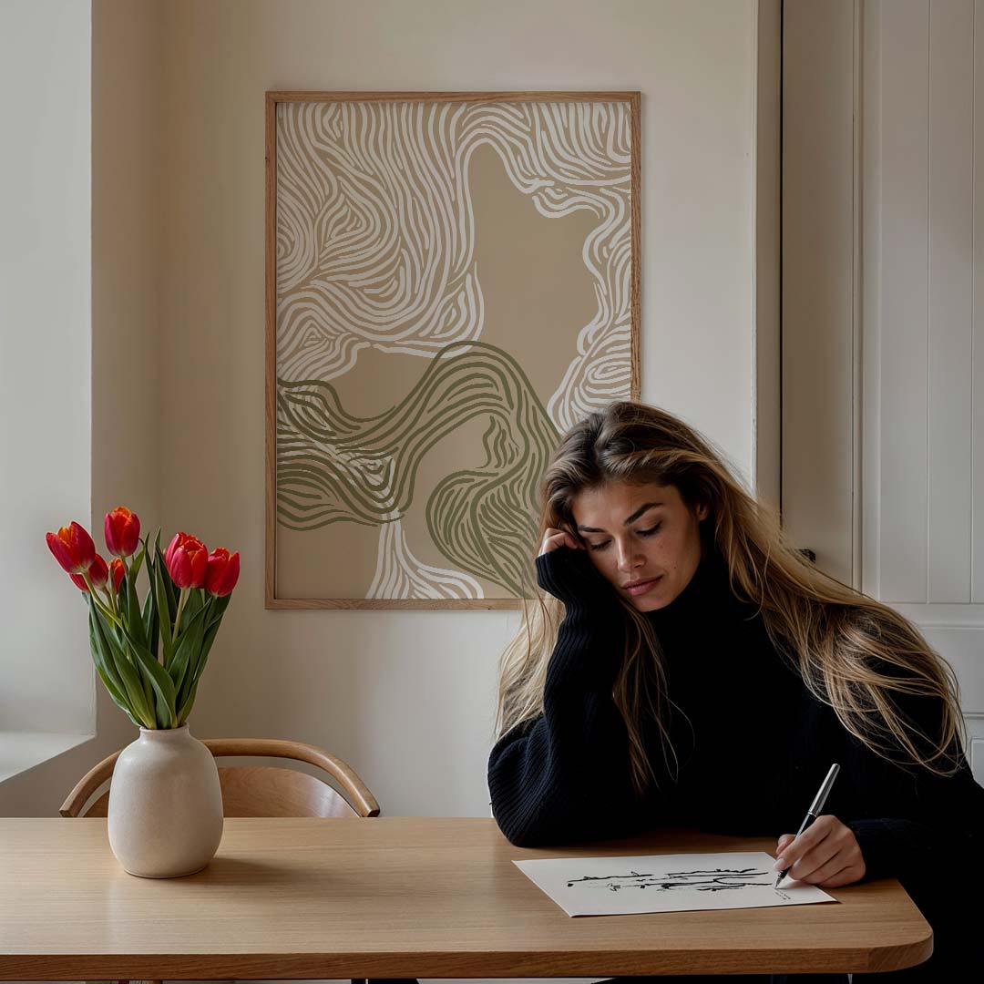 Organische Lijnen Poster-WallArtistic