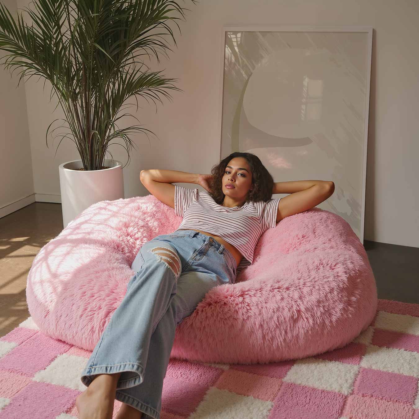 Abstracte Beige Poster-WallArtistic