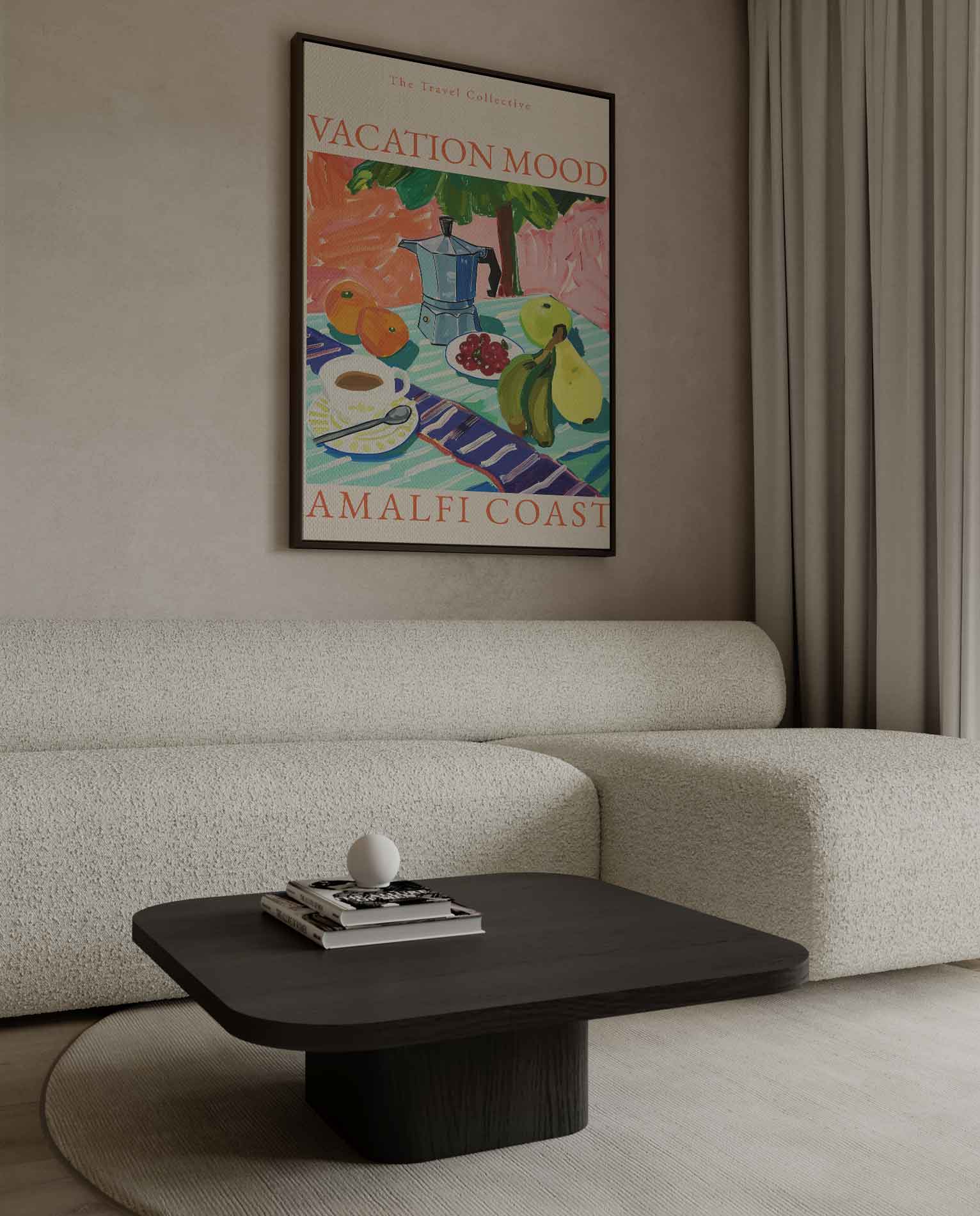 Vakantiestemming aan de Amalfikust Kunstwerk-canvas-dibond-plexiglas-wanddecoratie-WallArtistic