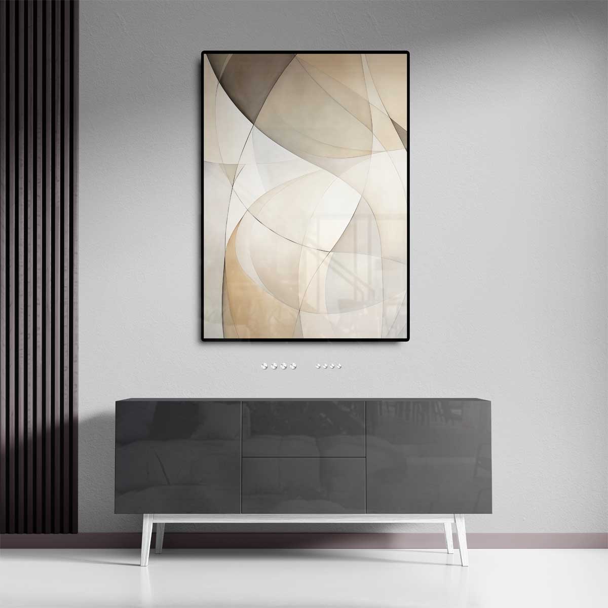 Subtiele Neutrale Golven Kunstwerk-canvas-dibond-plexiglas-wanddecoratie-WallArtistic