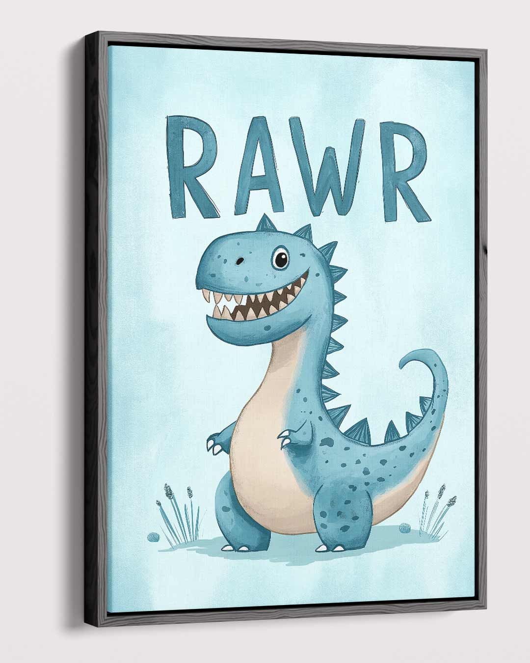Speelse Dinosauruskunst voor Kinderen Kunstwerk-canvas-dibond-plexiglas-wanddecoratie-WallArtistic