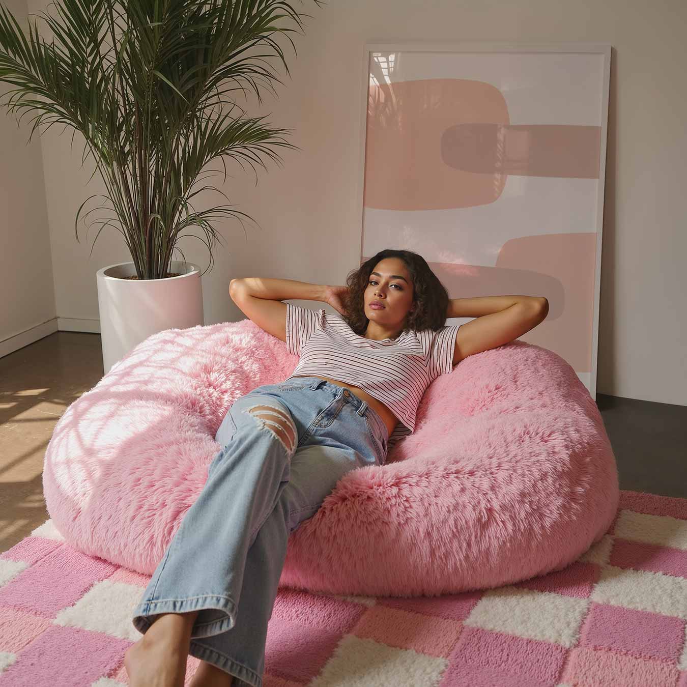 Zachte Aardetinten Abstracte Kunstposter-WallArtistic