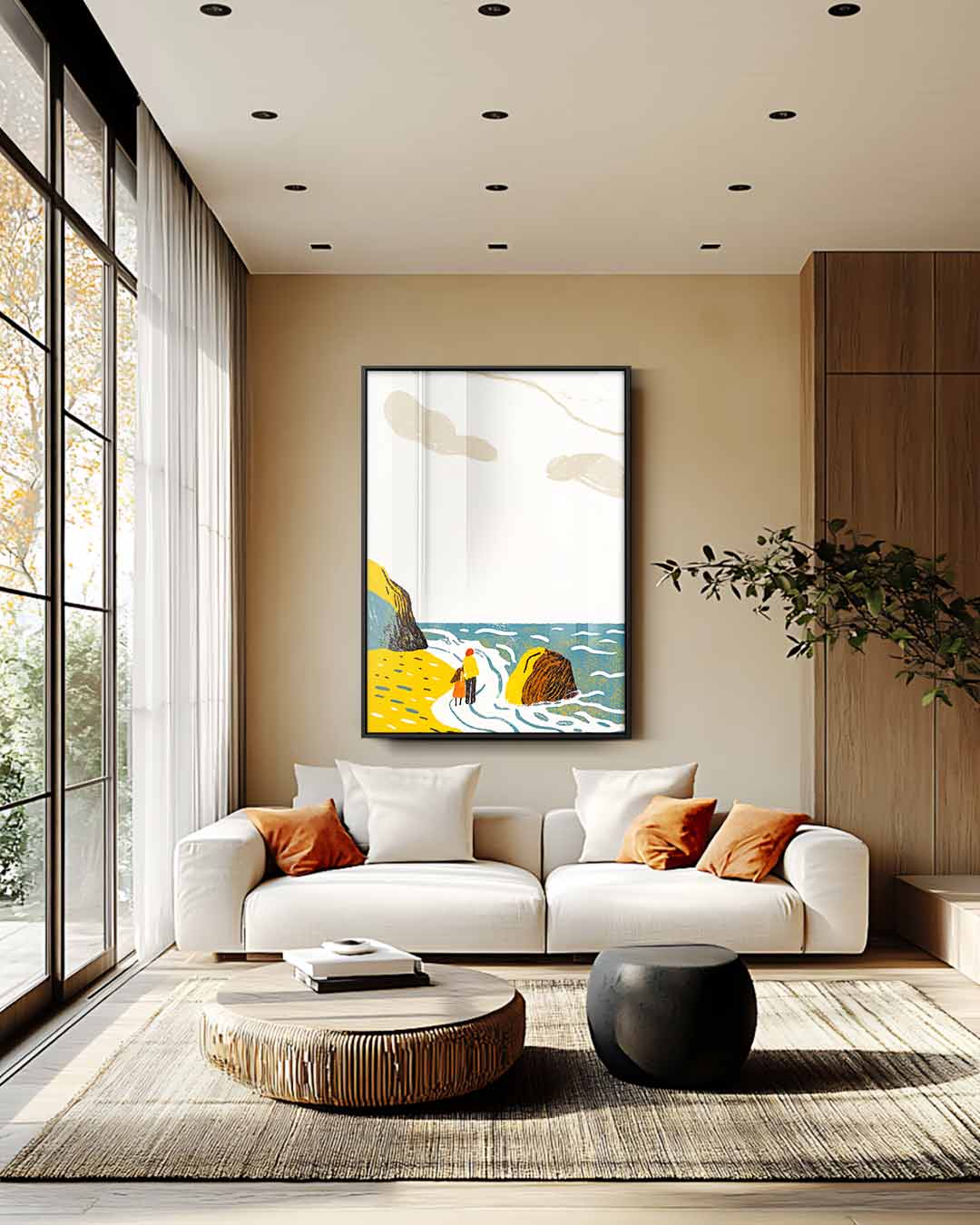 Wandeling langs de Kust Kunstwerk-canvas-dibond-plexiglas-wanddecoratie-WallArtistic