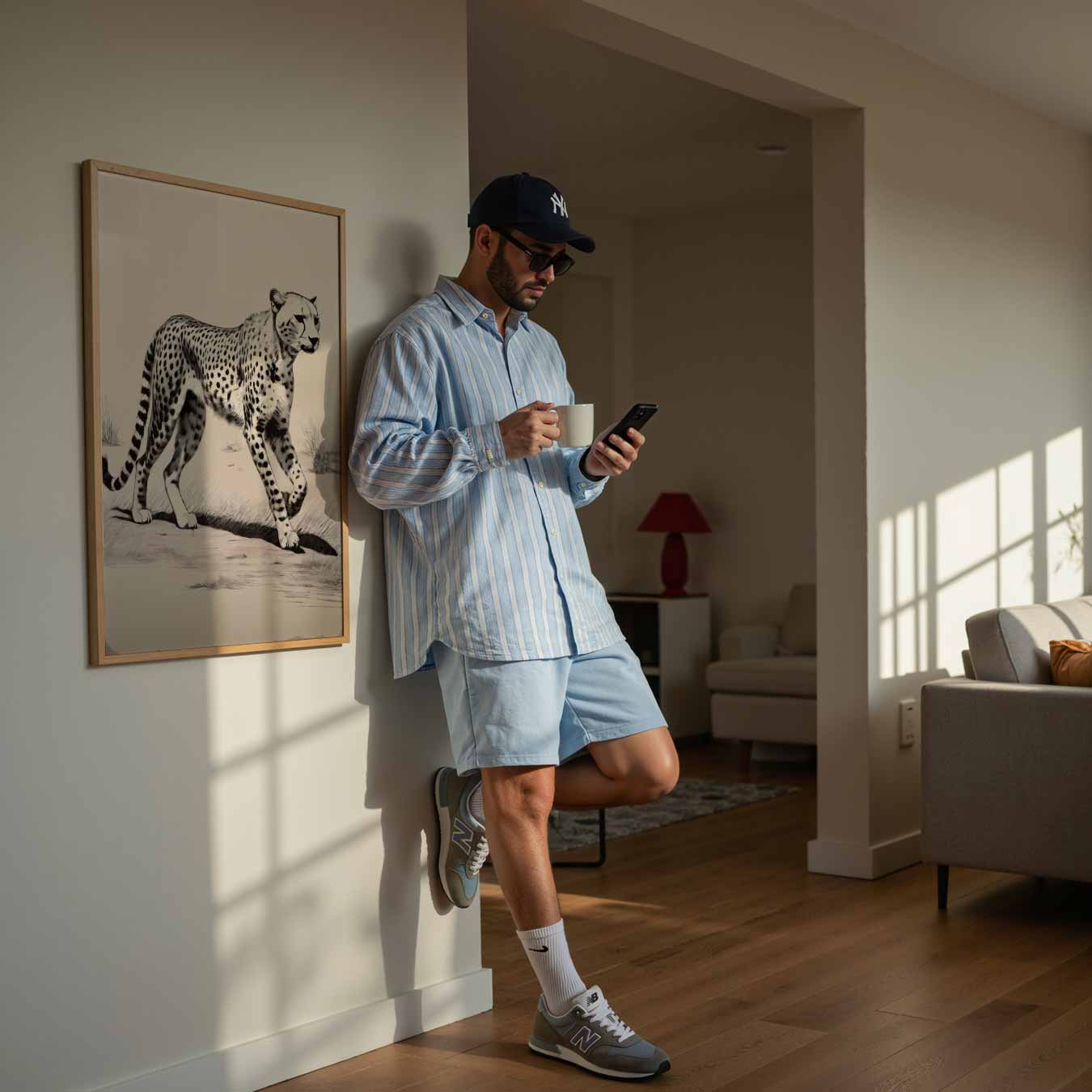 Sierlijke Cheetah Wandeling Poster-WallArtistic