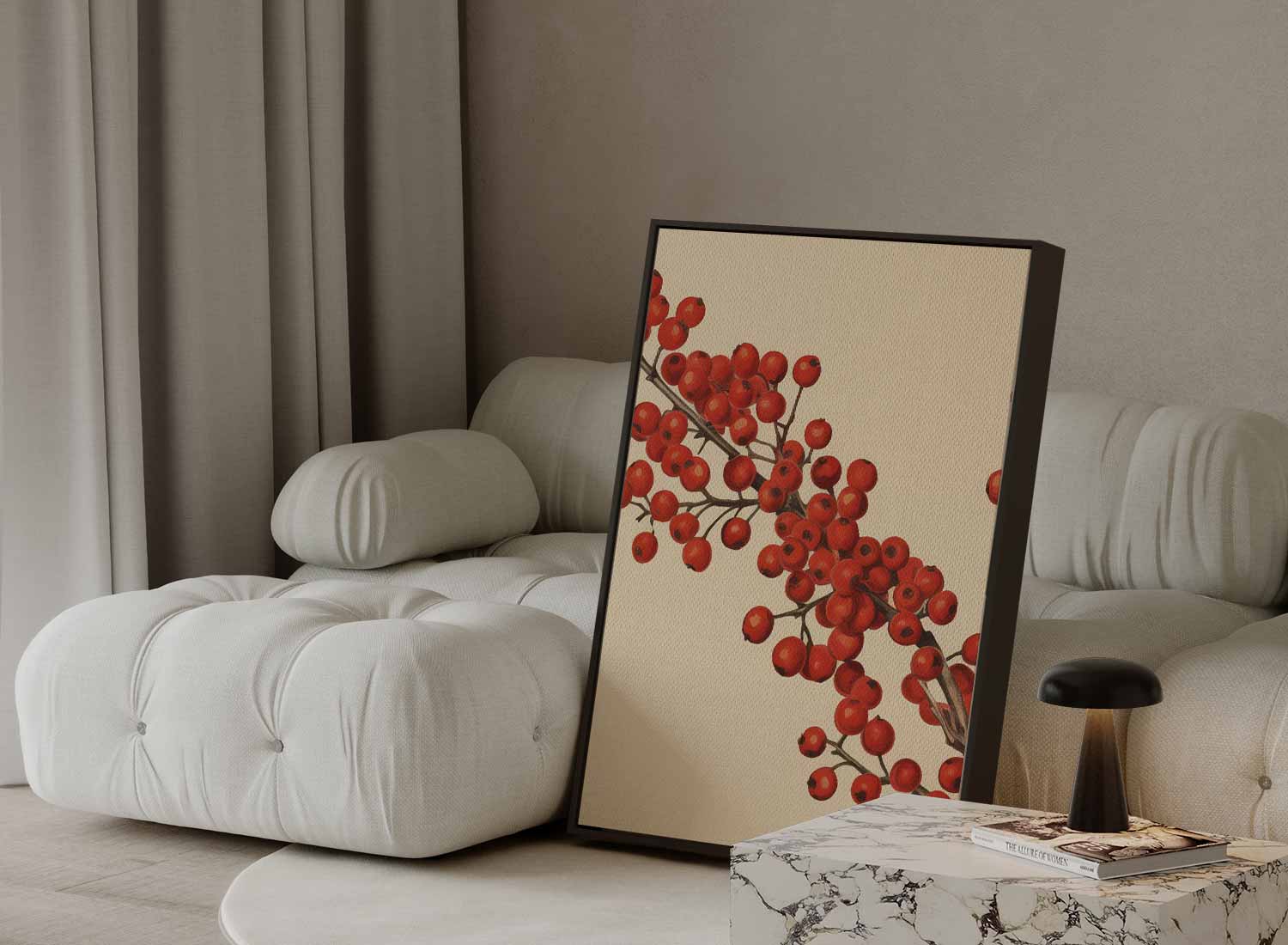 Rode Bessentakken Canvas Kunstwerk-canvas-dibond-plexiglas-wanddecoratie-WallArtistic