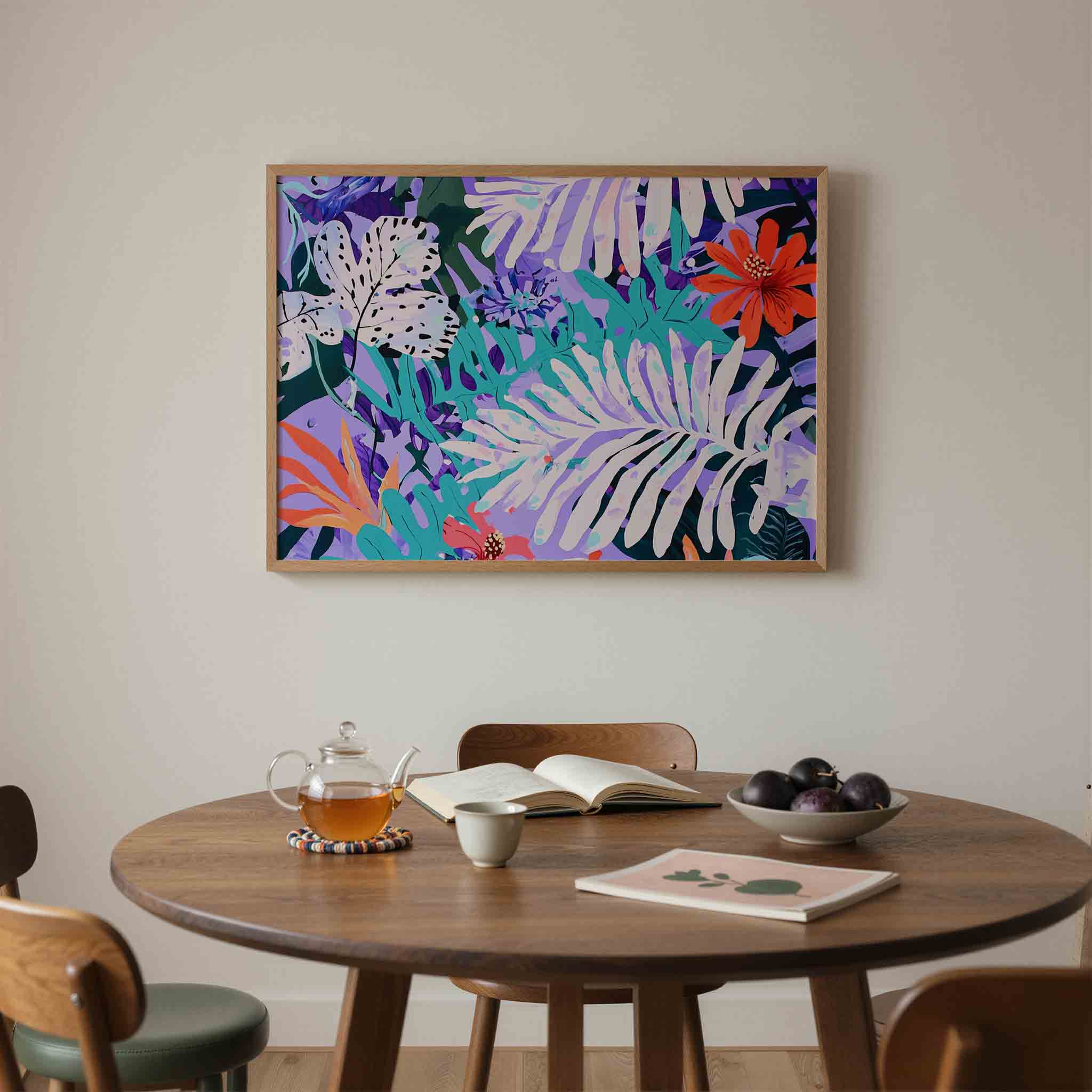 Bladeren en bloemen Poster