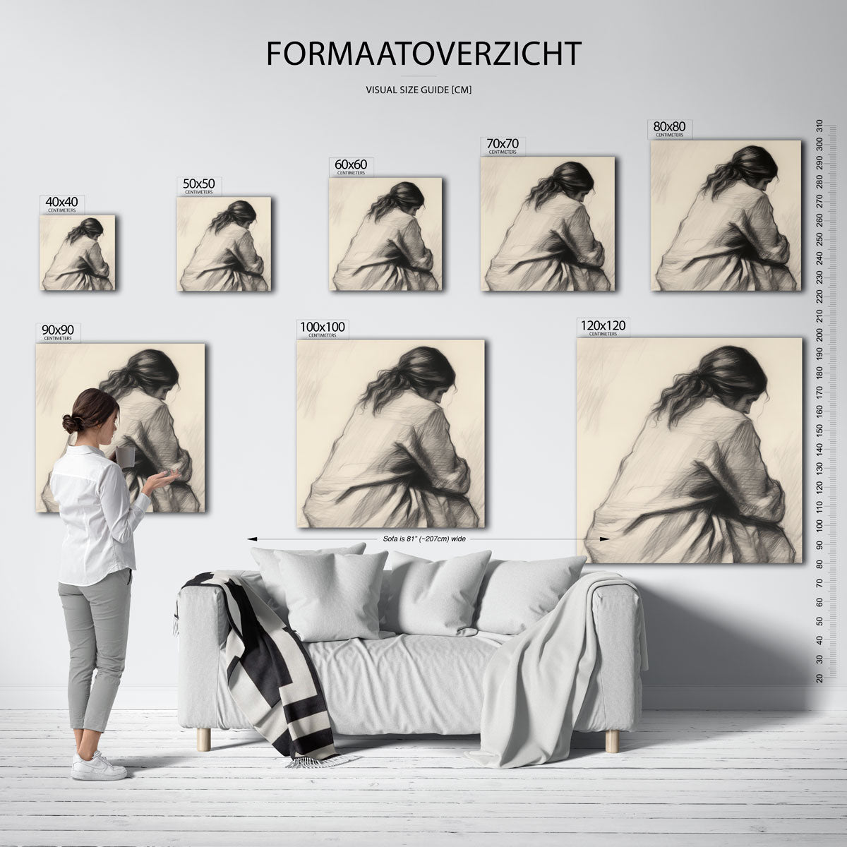 Zittende figuur Poster