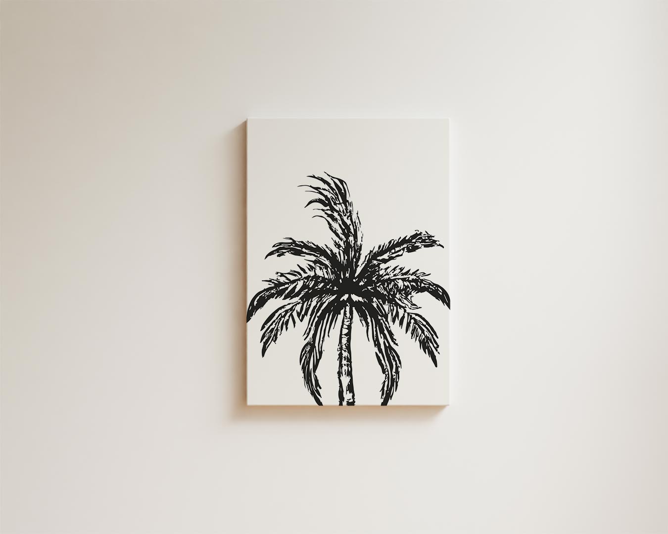 Zwart-Wit Palm Boom Kunstwerk-canvas-dibond-plexiglas-wanddecoratie-WallArtistic