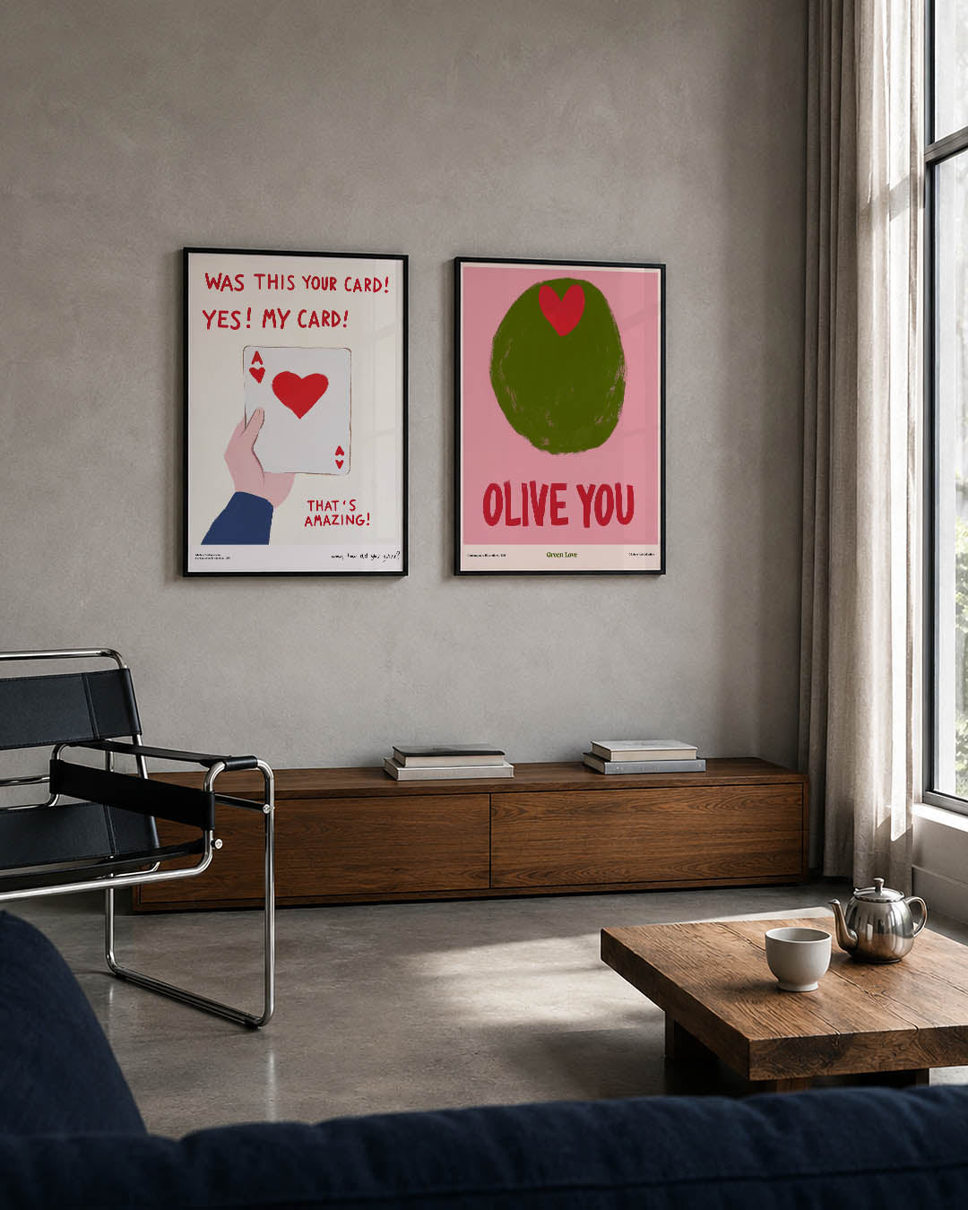 Speelse kaartillusie Posterset