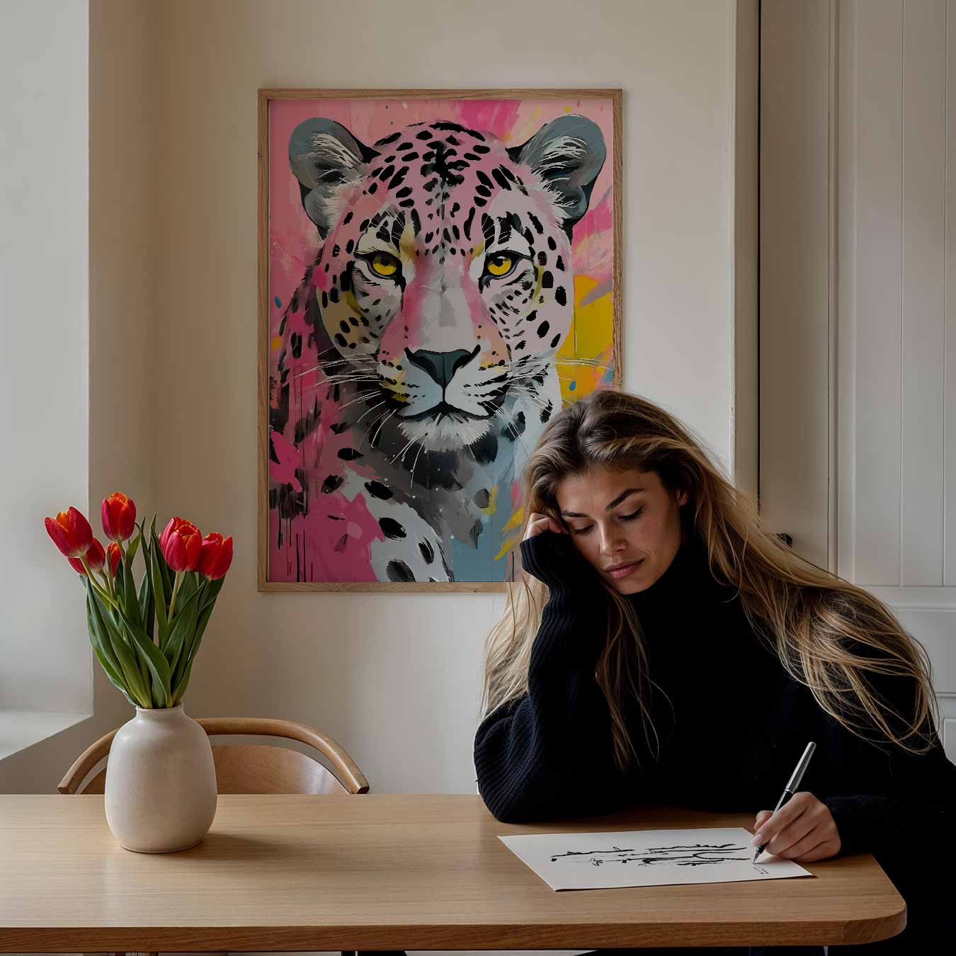 Kleurrijke Luipaard Kunstposter-WallArtistic