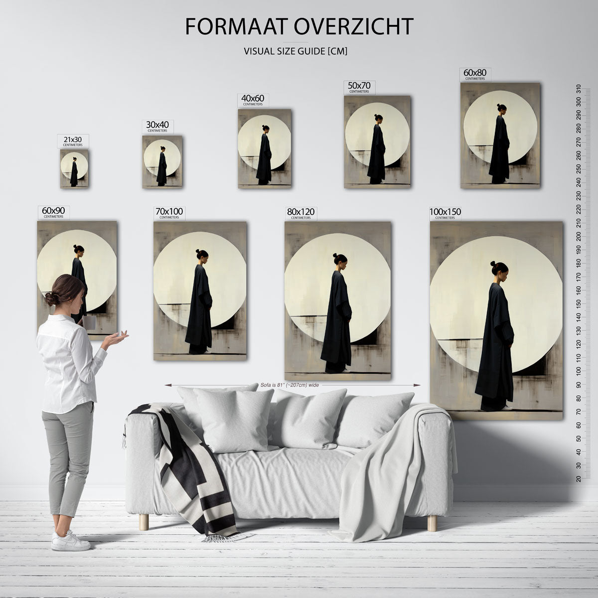 Vrouw in zwarte gewaad Poster