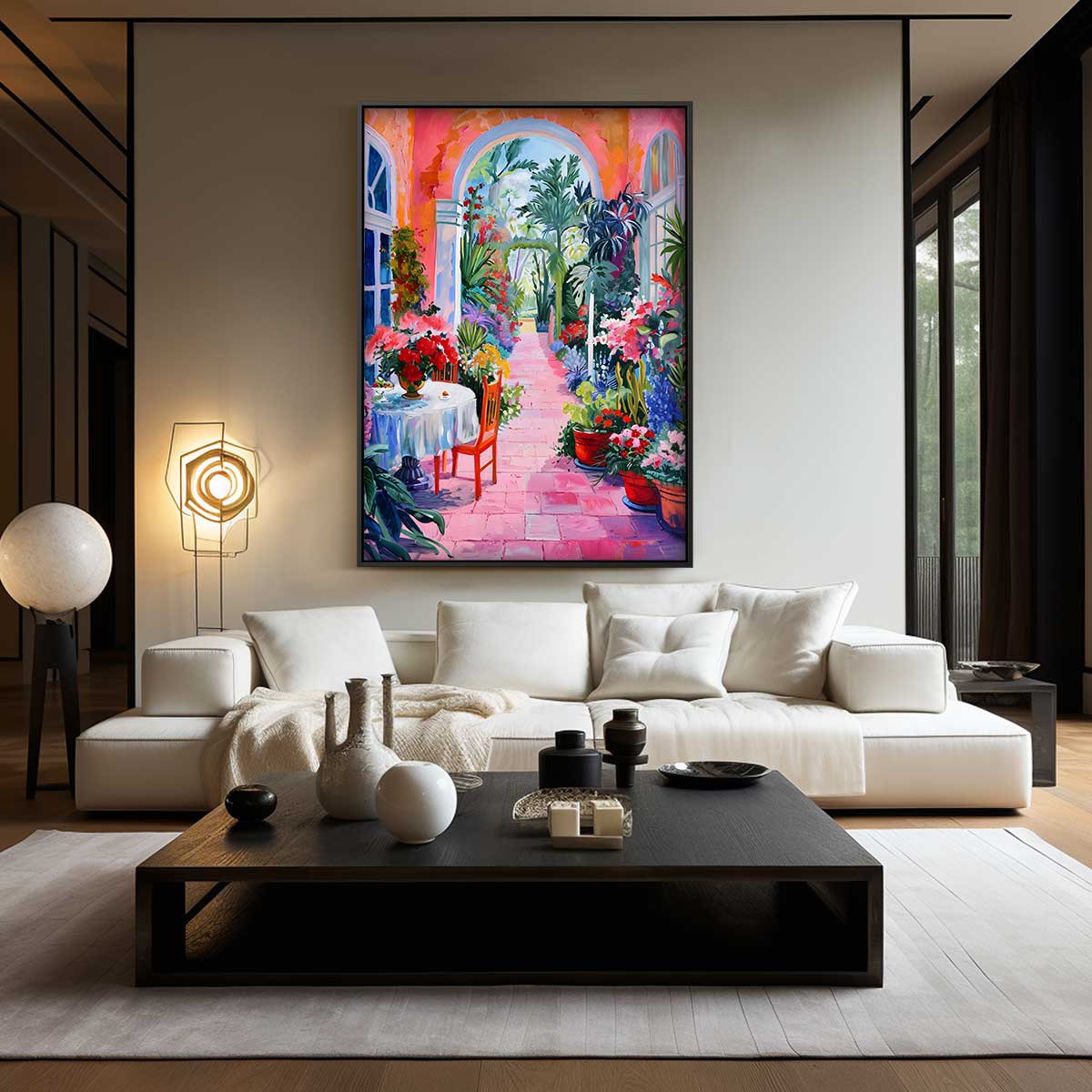 Zonnige Tuin Ontsnapping Kunstwerk-canvas-dibond-plexiglas-wanddecoratie-WallArtistic