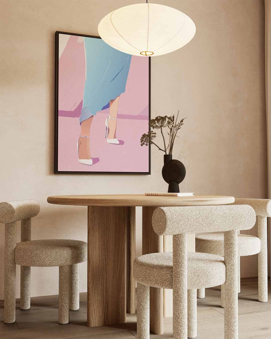 Elegantie in Pastel Kunstwerk-canvas-dibond-plexiglas-wanddecoratie-WallArtistic