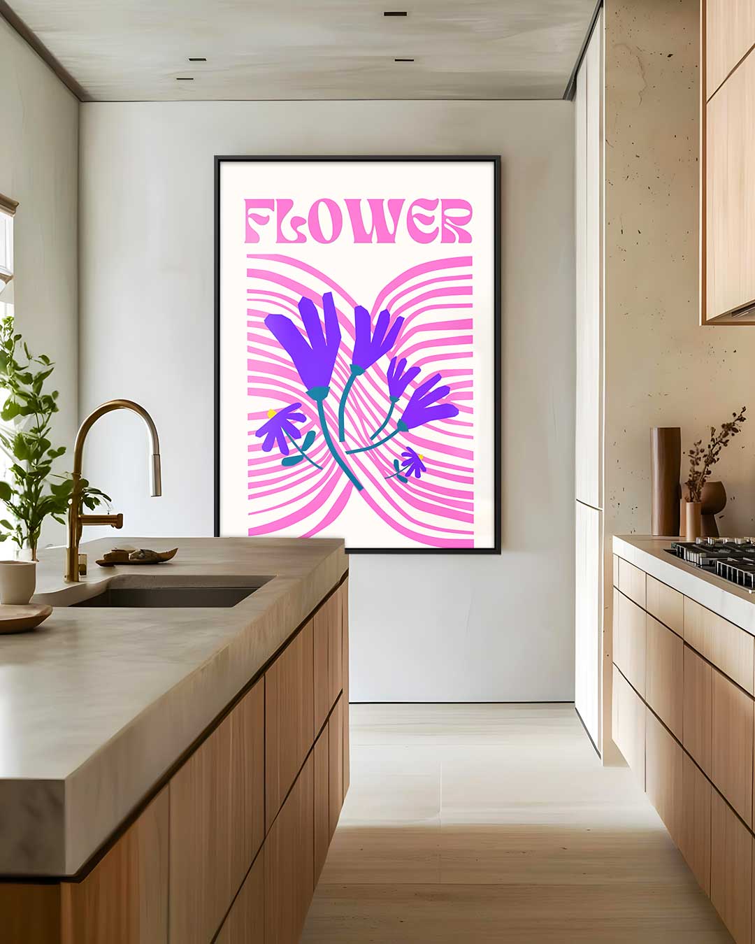 Vrolijke Bloemenexplosie Kunstwerk-canvas-dibond-plexiglas-wanddecoratie-WallArtistic