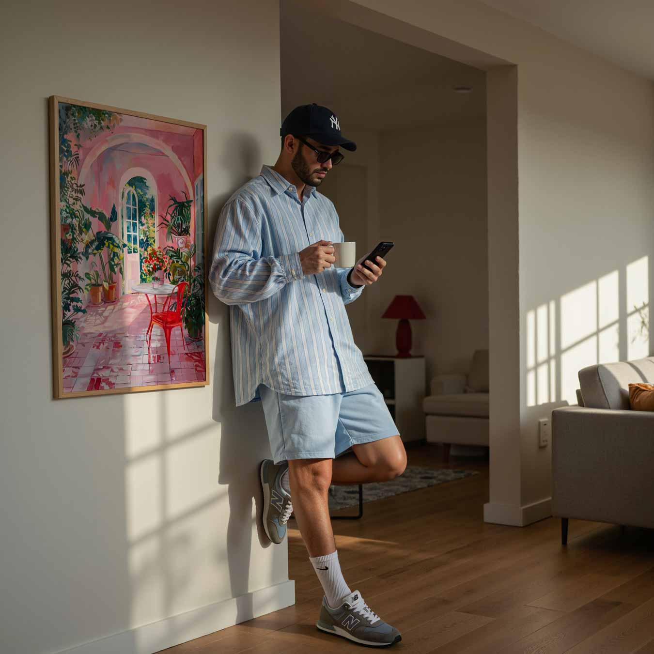 Zonnige Patio Sfeerposter-WallArtistic