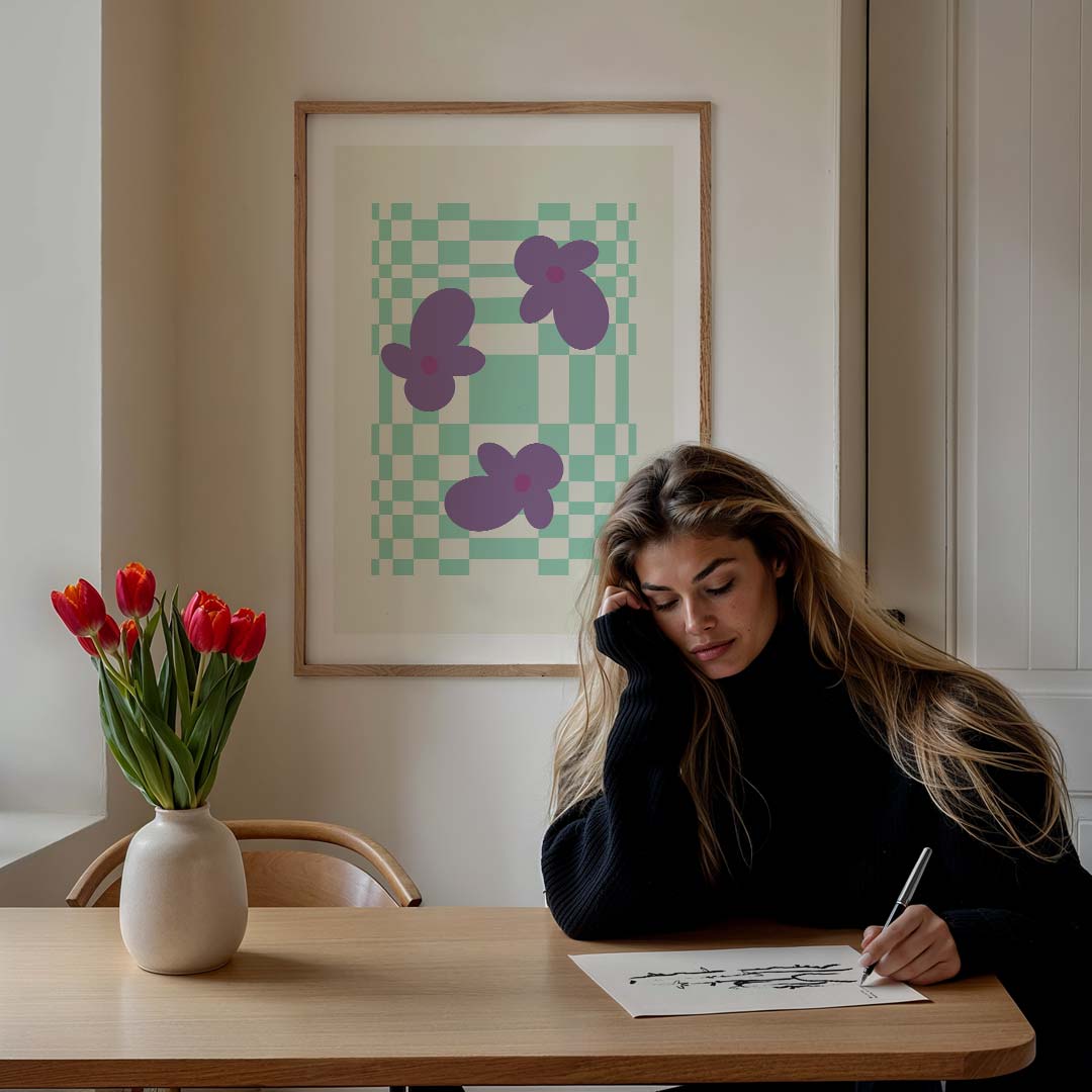 Vrolijke Bloemen Poster-WallArtistic