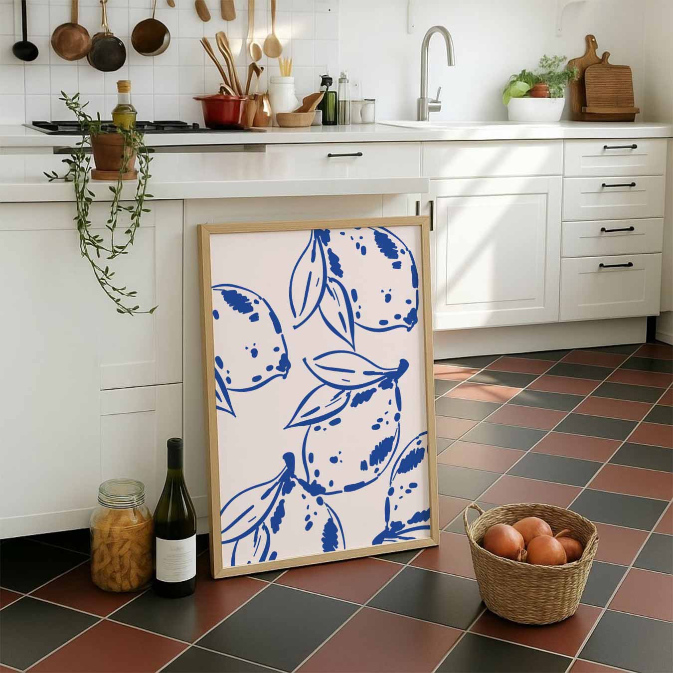 Zomerse Citroen Illustratie Poster-WallArtistic