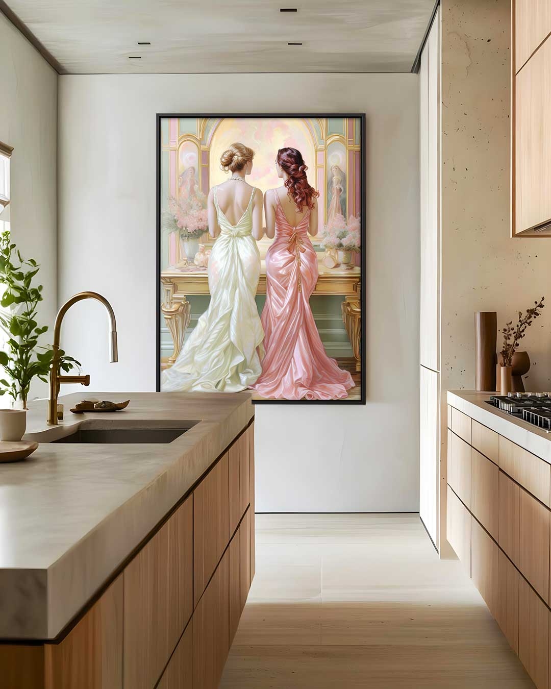 Elegante Avond in Pastel Kunstwerk-canvas-dibond-plexiglas-wanddecoratie-WallArtistic