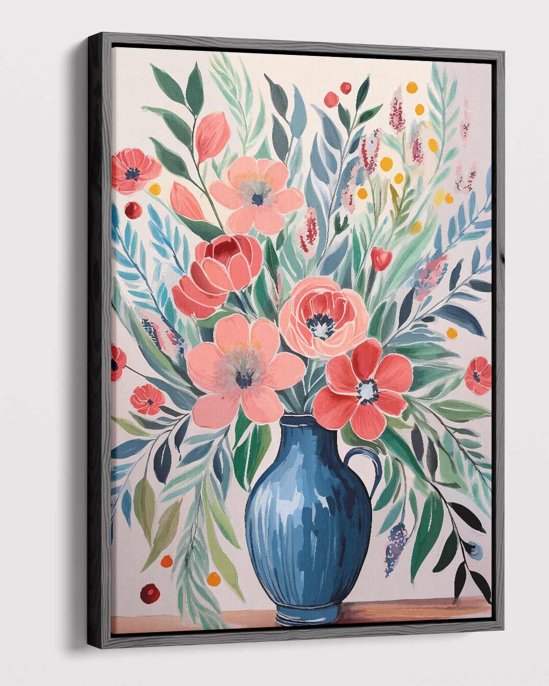 Bloemrijke Vase Kunstwerk-canvas-dibond-plexiglas-wanddecoratie-WallArtistic