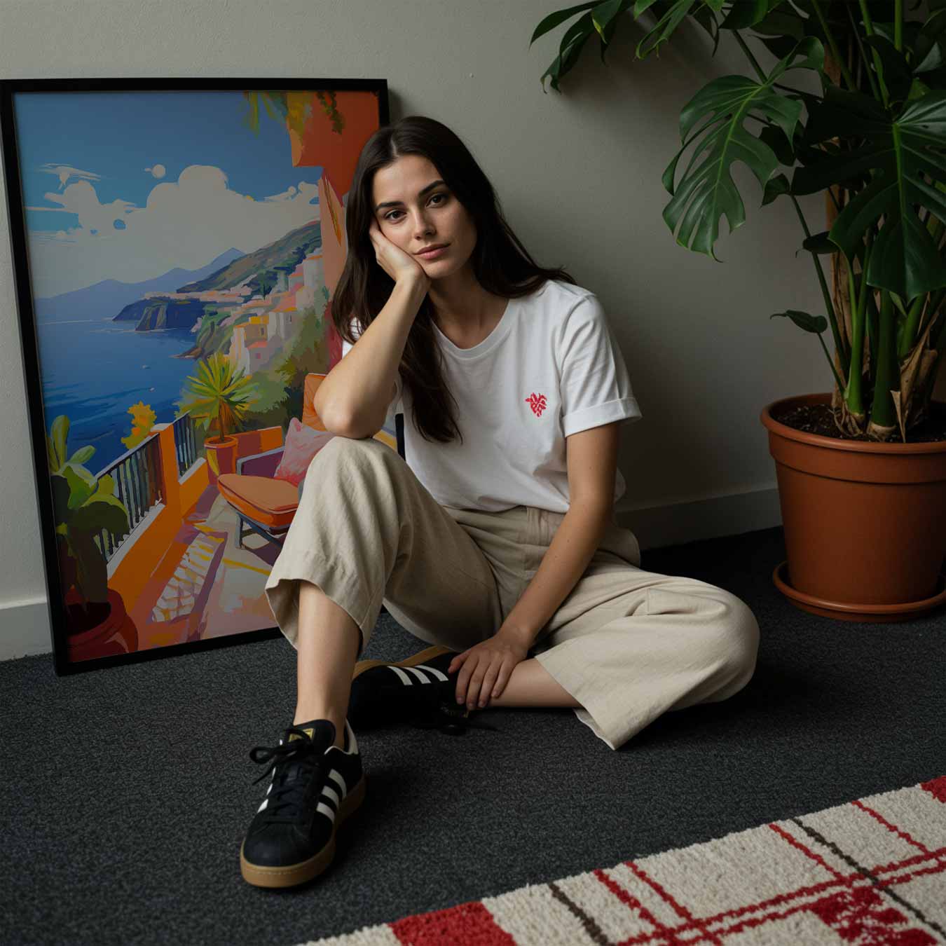 Zonnig Terras aan de Kust Poster-WallArtistic