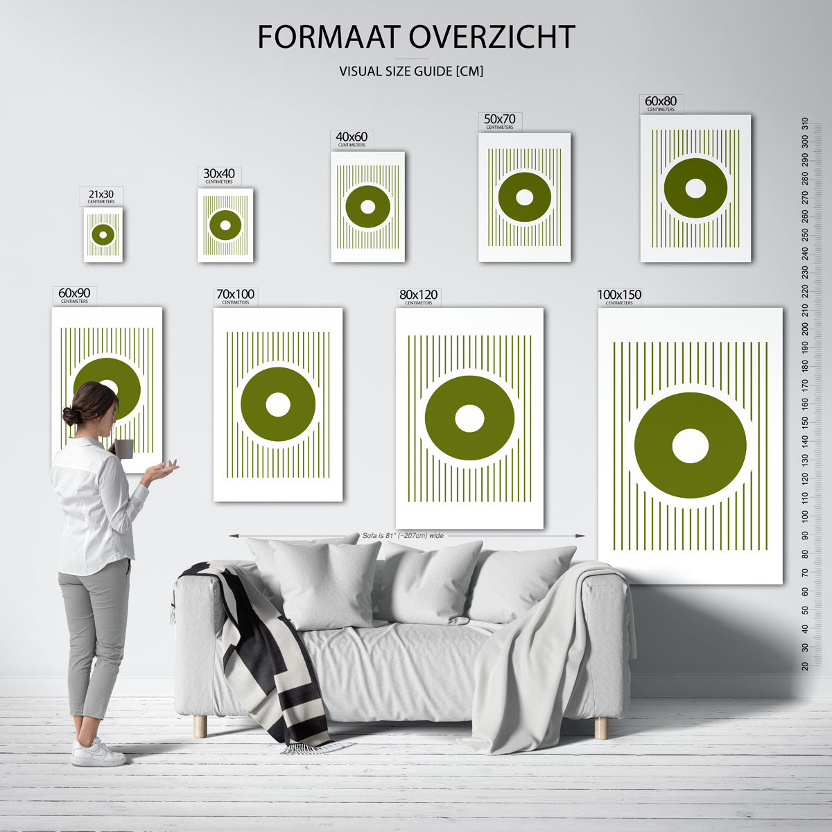 Cirkel en lijnen Poster