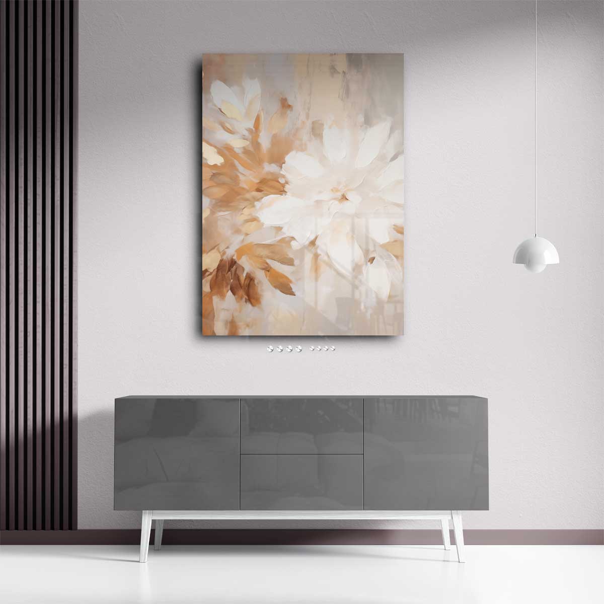 Floraal Gefluister in Neutrale Tinten Kunstwerk-canvas-dibond-plexiglas-wanddecoratie-WallArtistic