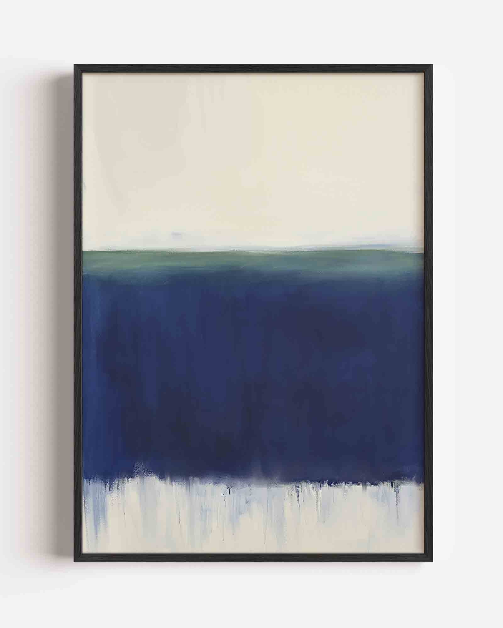 Horizontale blauwe en witte Poster
