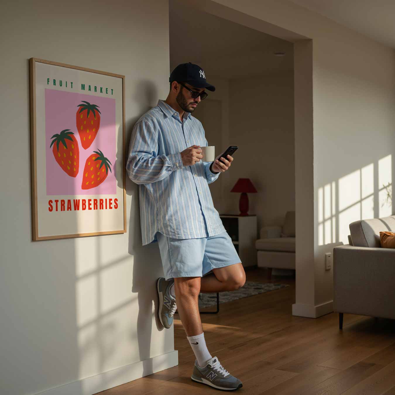 Vintage Aardbeienmarkt Poster-WallArtistic