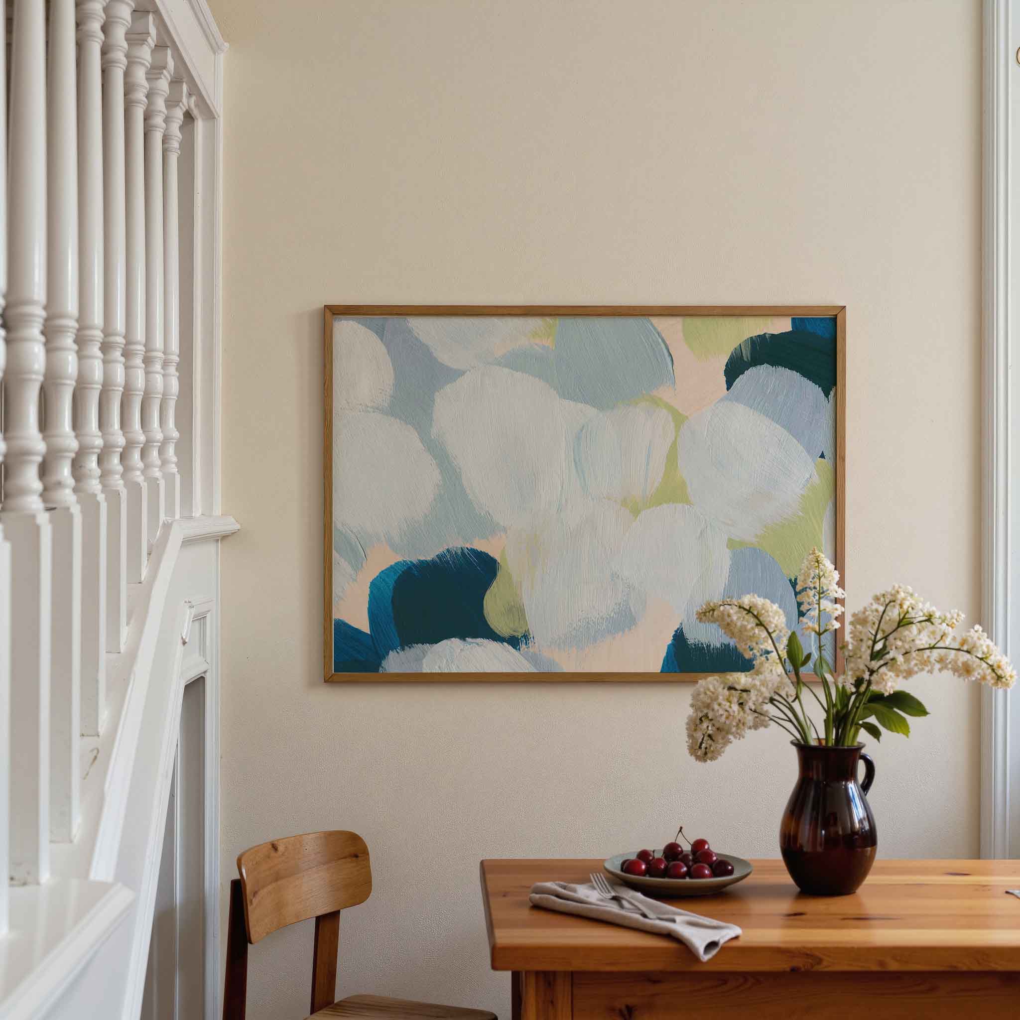 Abstracte penseelstreken Poster