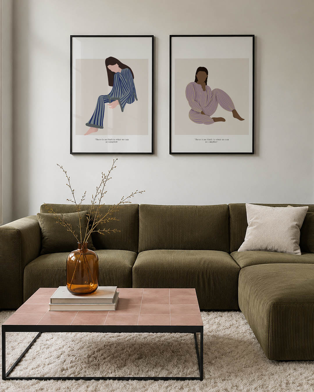 Gestreepte zithouding Posterset
