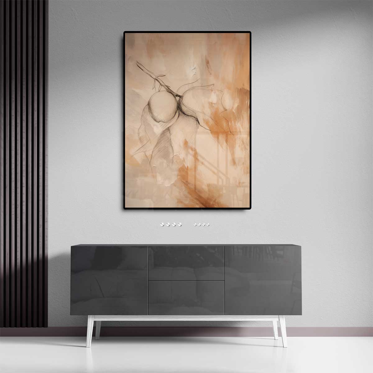 Poëtische Perziken Kunstwerk-canvas-dibond-plexiglas-wanddecoratie-WallArtistic