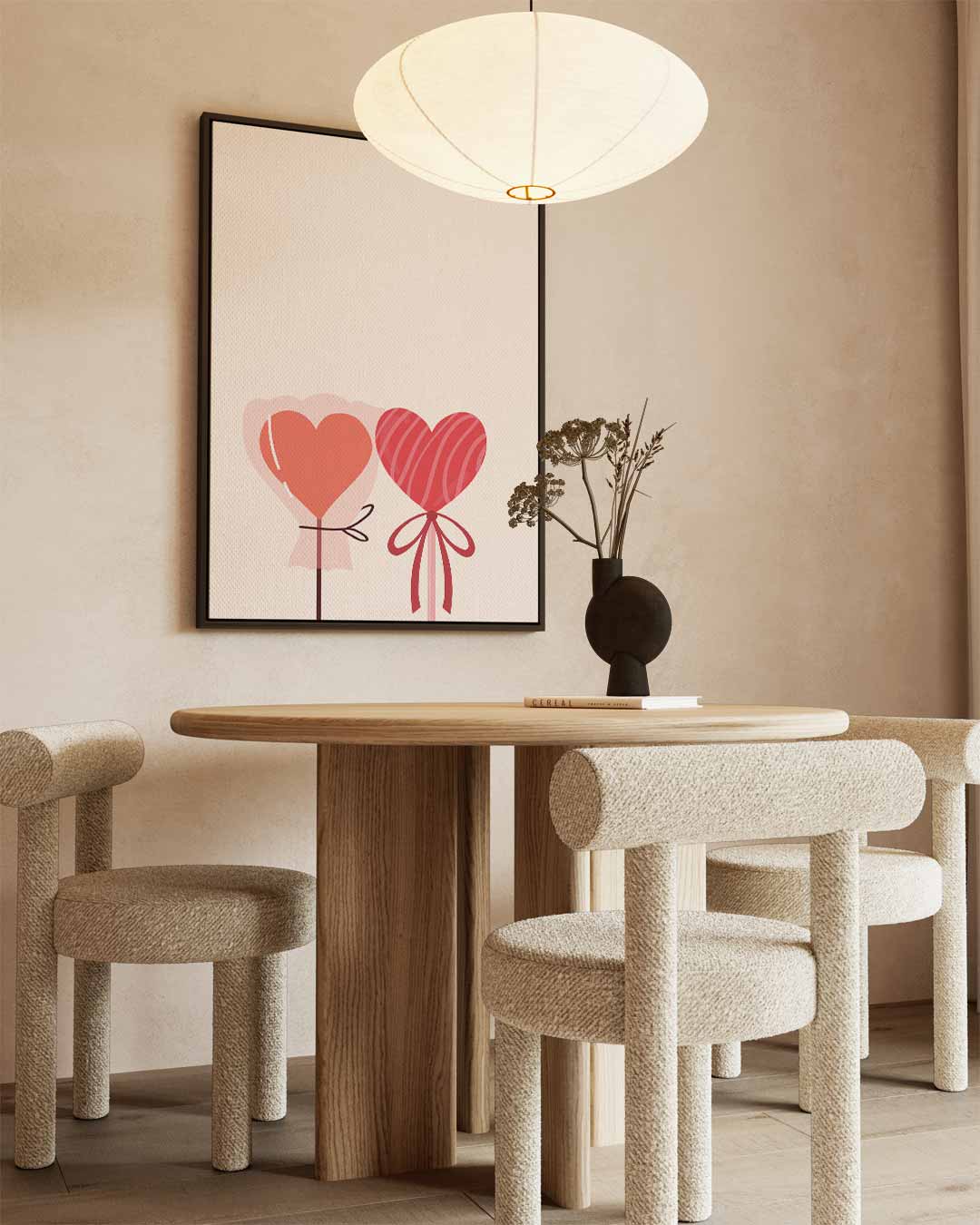 Hart Lollie Illustratie Kunstwerk-canvas-dibond-plexiglas-wanddecoratie-WallArtistic