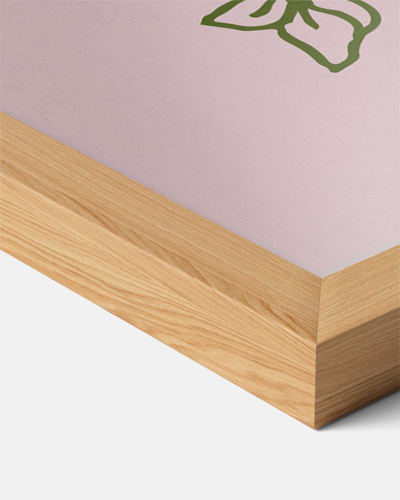 Bloemenschilderij op Roze Achtergrond Poster-WallArtistic