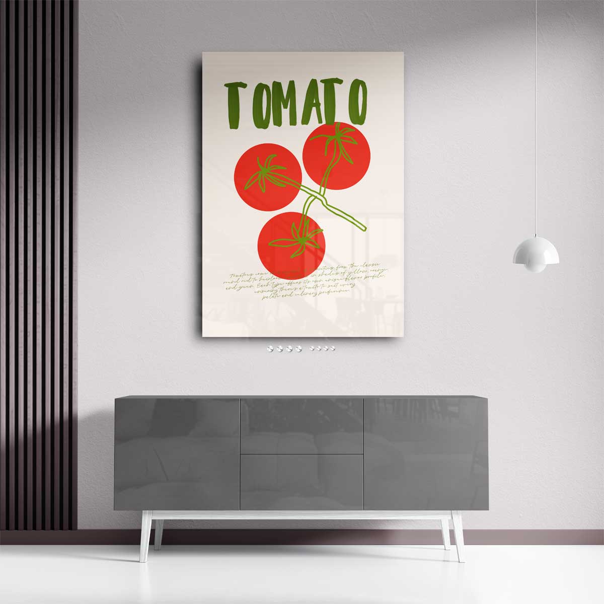 Tomaat Illustratie Kunstwerk-canvas-dibond-plexiglas-wanddecoratie-WallArtistic