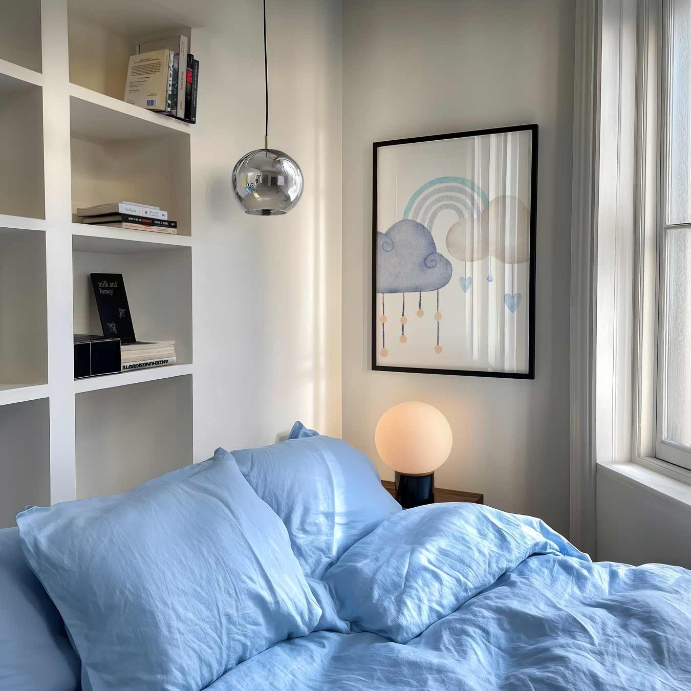 Regenboog met Wolken Poster-WallArtistic