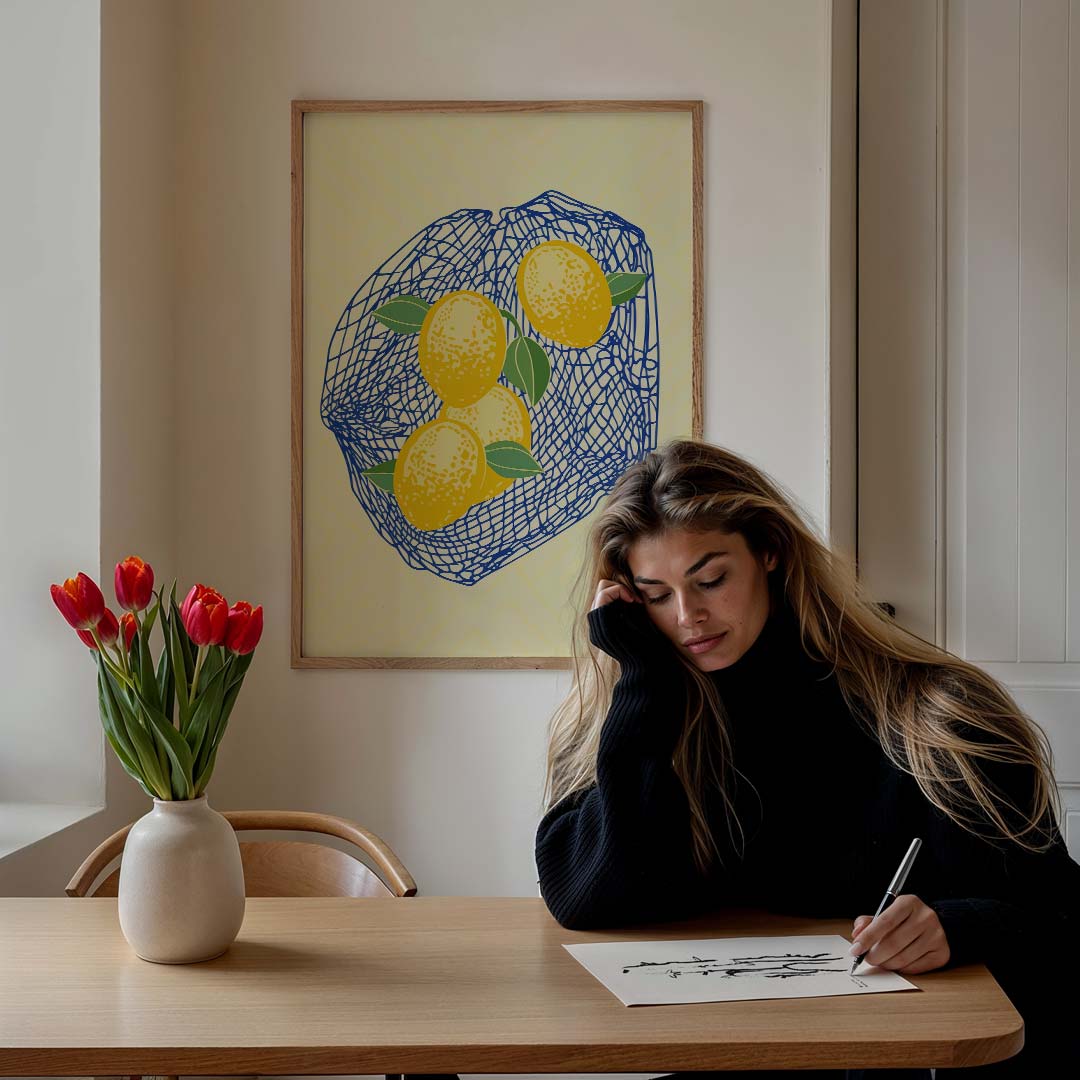 Frisse Citroenen in Net Poster-WallArtistic