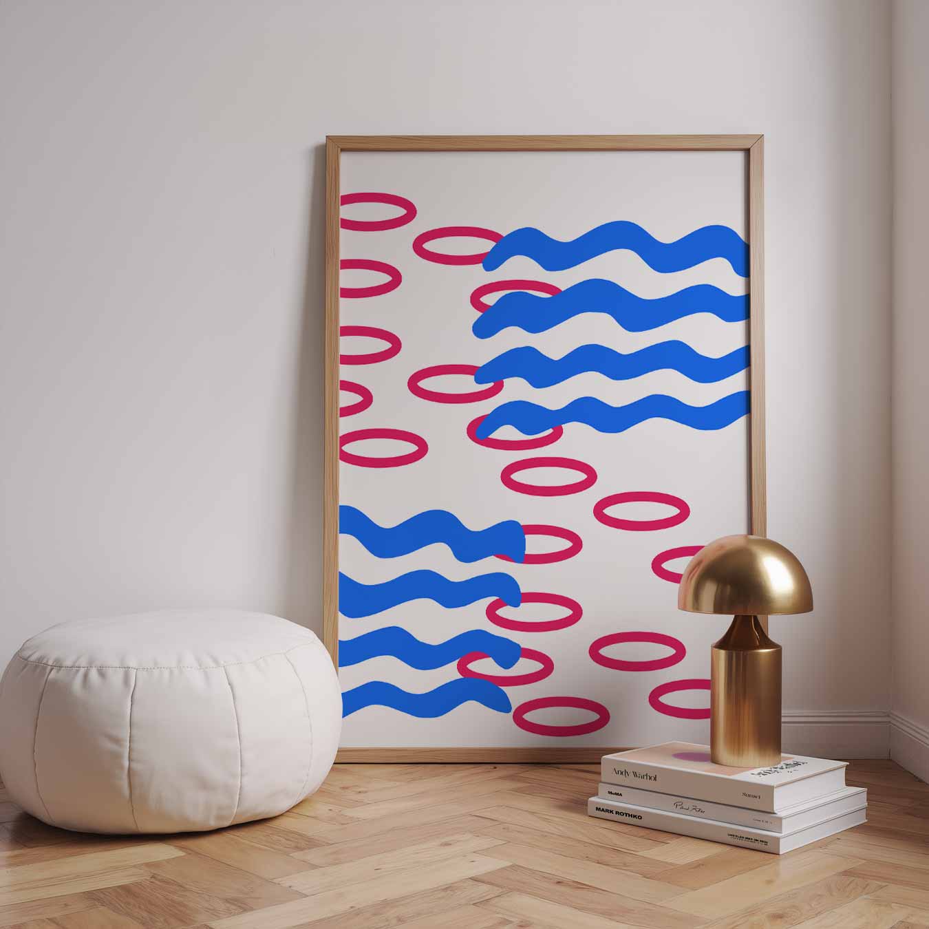 Kleurrijke Golven en Cirkels Poster-WallArtistic