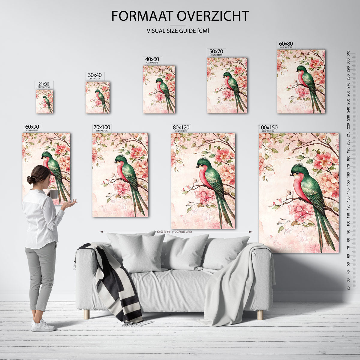 Vogel en bloemen Poster
