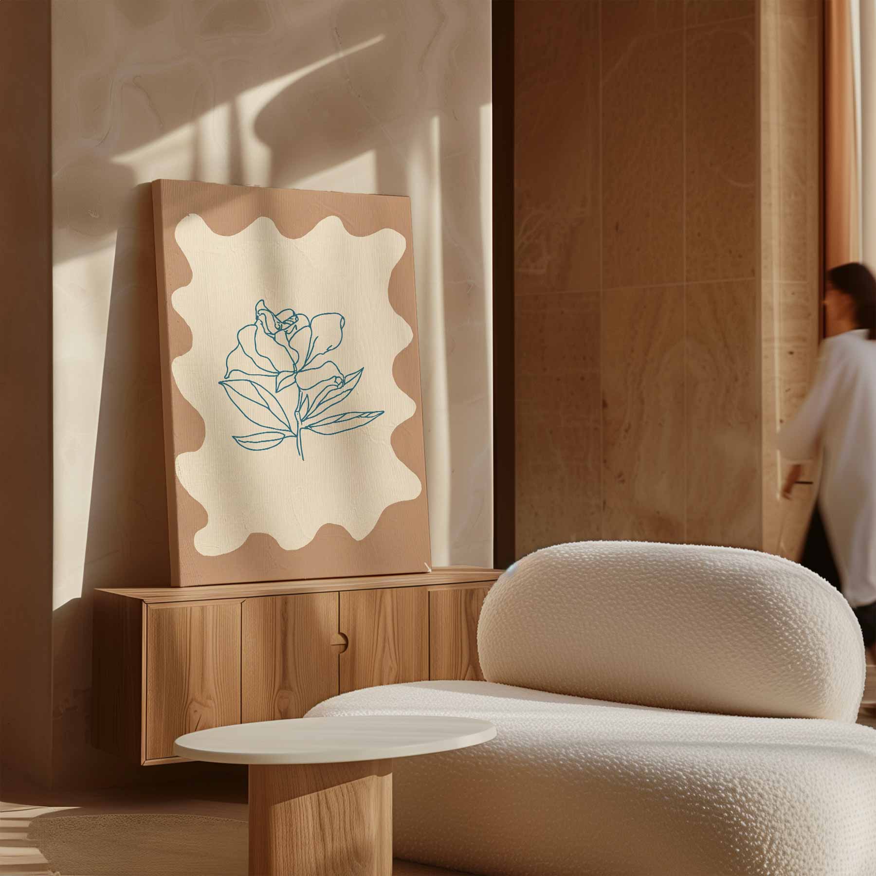 Eenvoudige Bloemenschets Kunstwerk-canvas-dibond-plexiglas-wanddecoratie-WallArtistic
