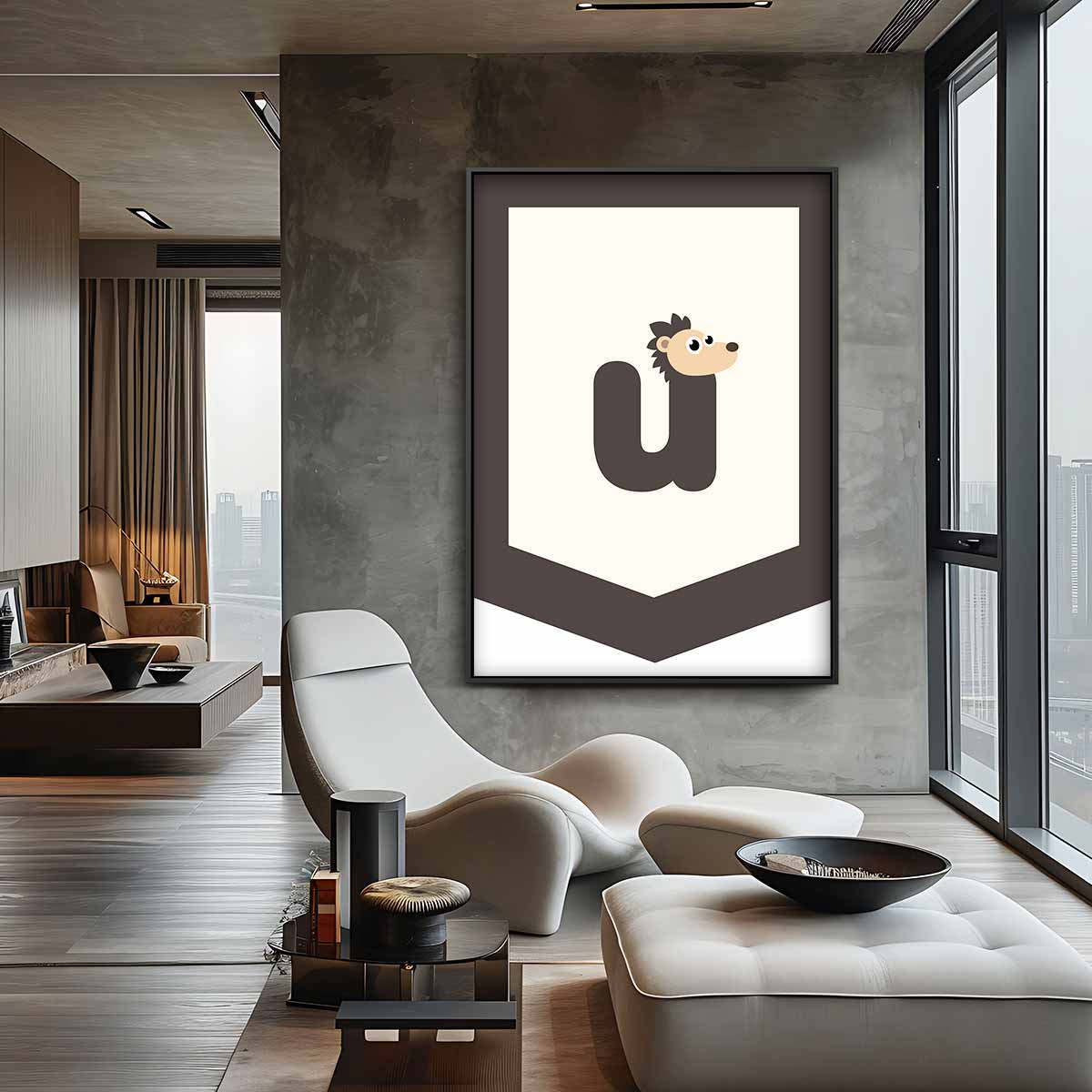 Speelse Egel Wanddecoratie Kunstwerk-canvas-dibond-plexiglas-wanddecoratie-WallArtistic