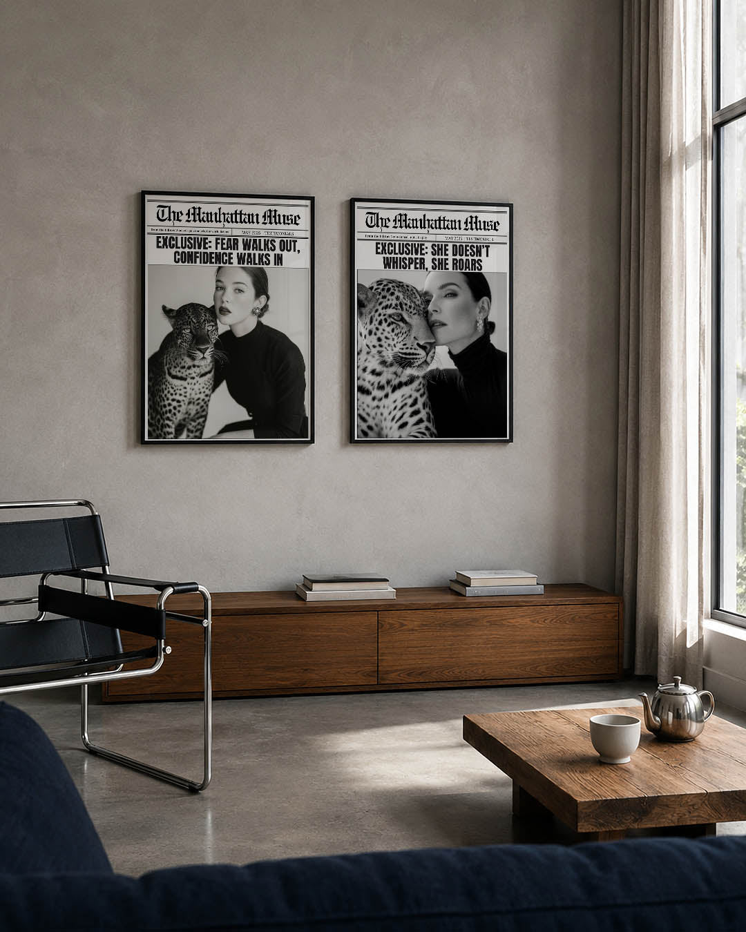 Zwart wit elegantie Posterset