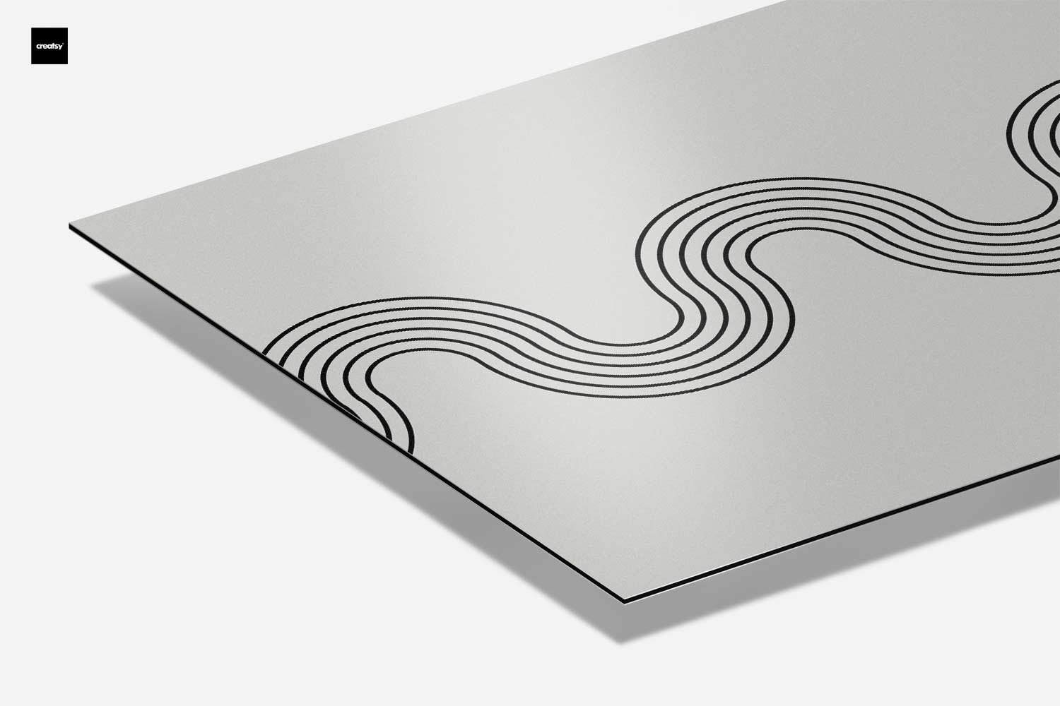 Zwart-witte Golvende Streep Kunstwerk