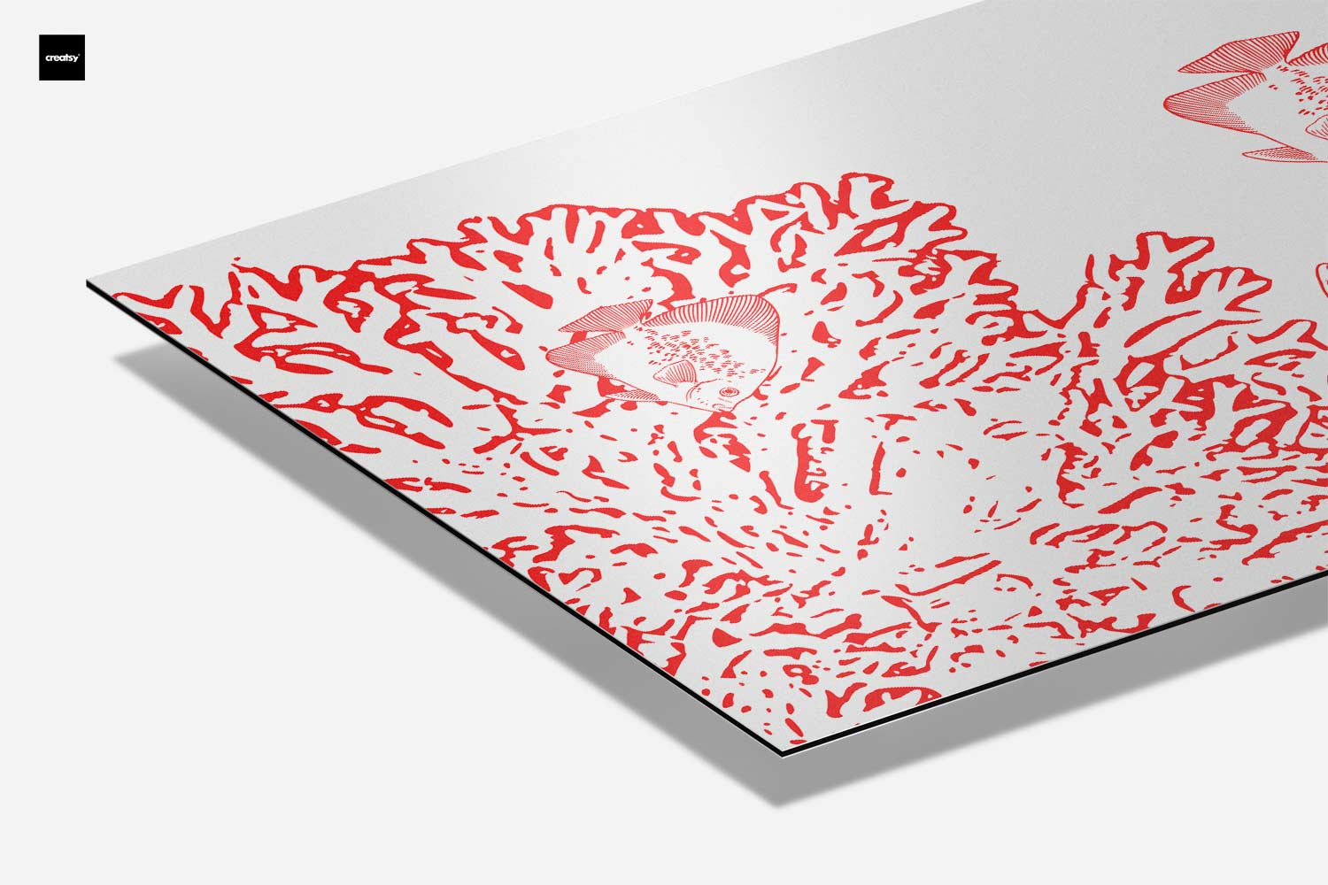 Onderwateravontuur in Rood Kunstwerk-canvas-dibond-plexiglas-wanddecoratie-WallArtistic