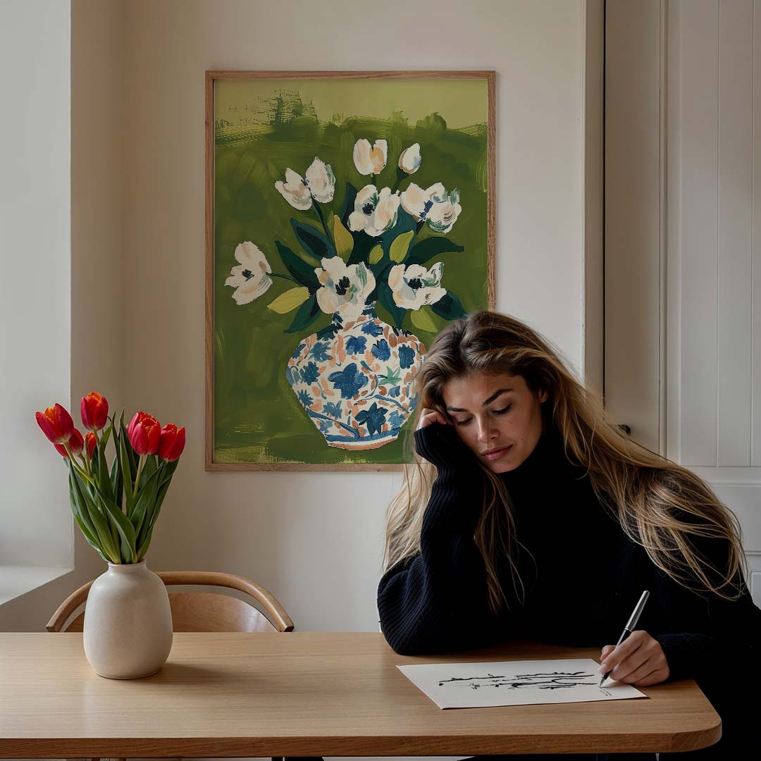 Bloemenvaas met Tulpen Poster-WallArtistic