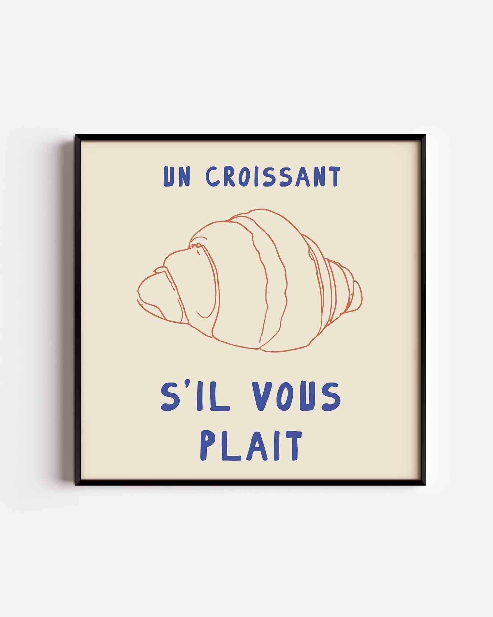 Croissant illustratie Poster