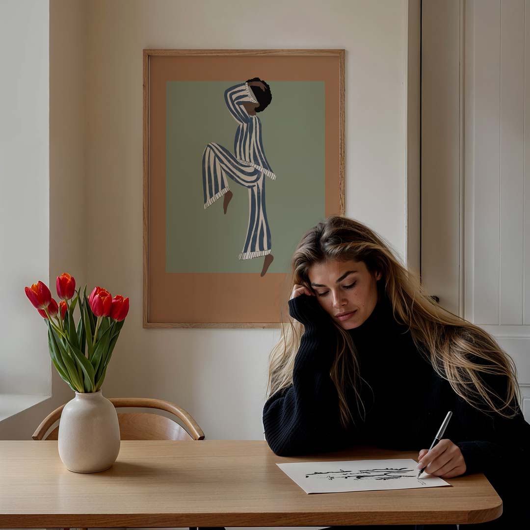 Relaxed in Strepen Poster-WallArtistic