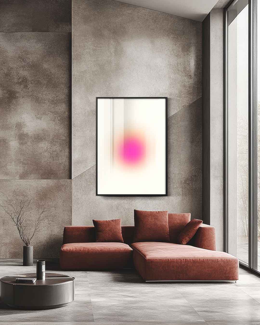 Roze Stralen Kunstwerk-canvas-dibond-plexiglas-wanddecoratie-WallArtistic