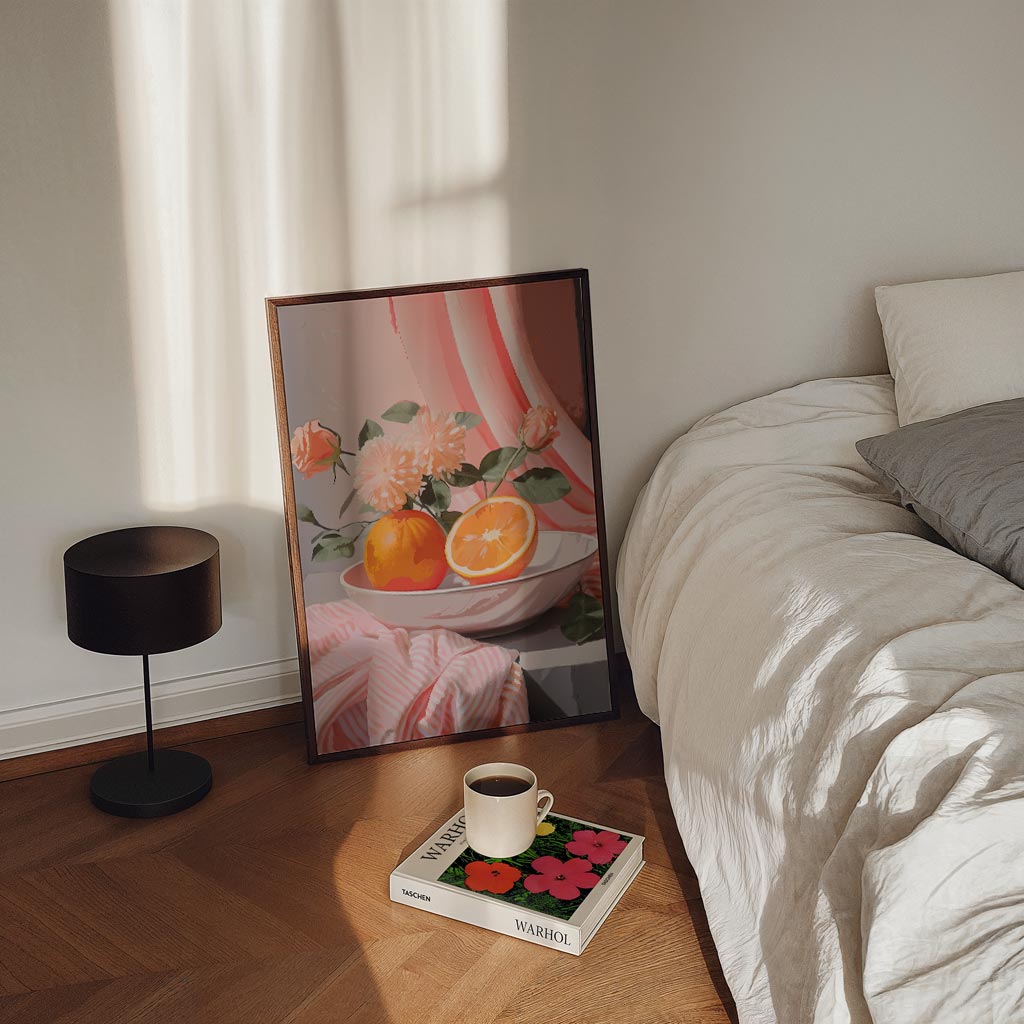Bloemen en Citrus in Pastel Poster-WallArtistic