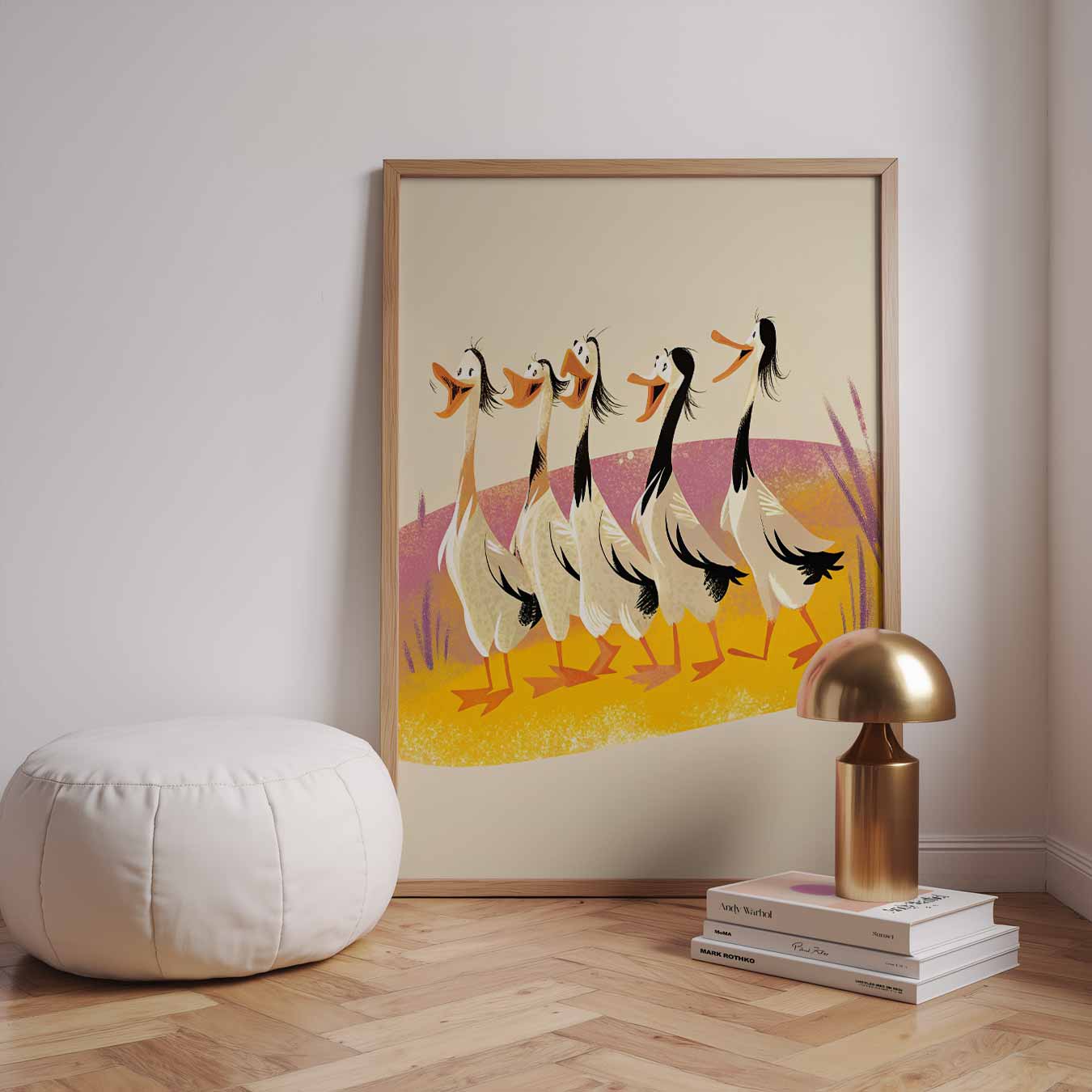 Speelse Eendendans Poster-WallArtistic