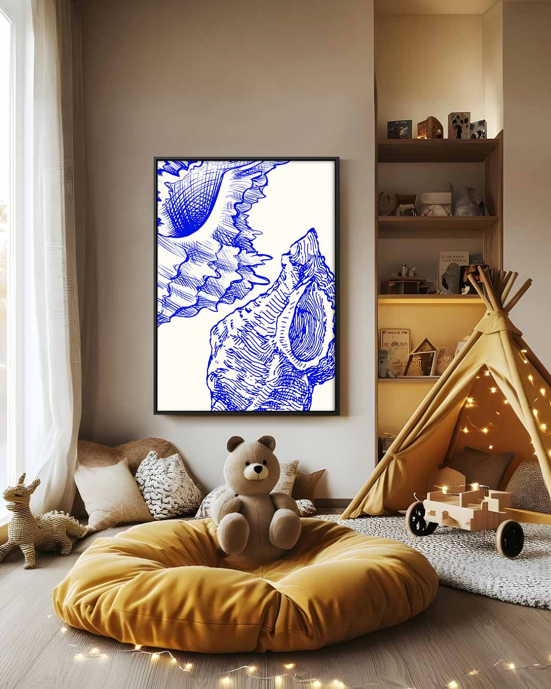 Zeegeheimen in Blauw Kunstwerk-canvas-dibond-plexiglas-wanddecoratie-WallArtistic